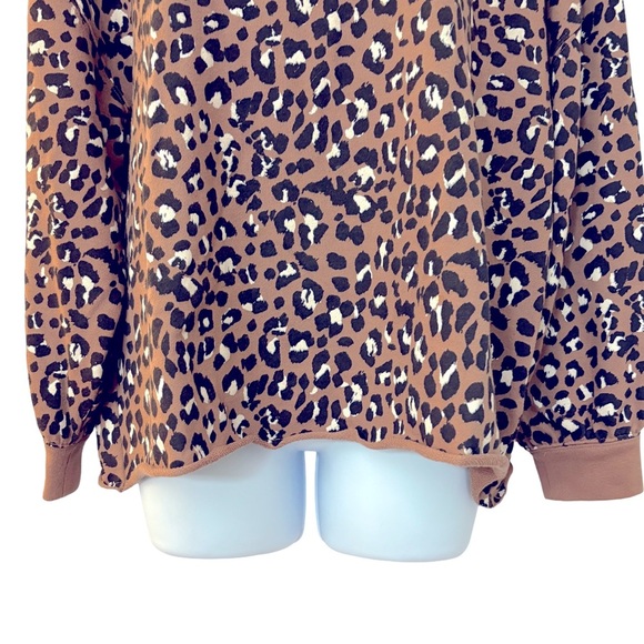 Rails Reeves Sweatshirt in Mountain Leopard Oversized Boxy Rolled Hem Size Small - Picture 8 of 10